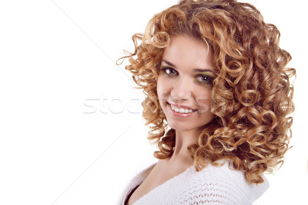 Attractive smiling woman portrait on white background. Beauty Po Stock photo © Victoria_Andreas