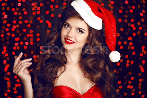 美しい サンタクロース 女性 スタジオ 肖像 幸せ ストックフォト © Victoria_Andreas