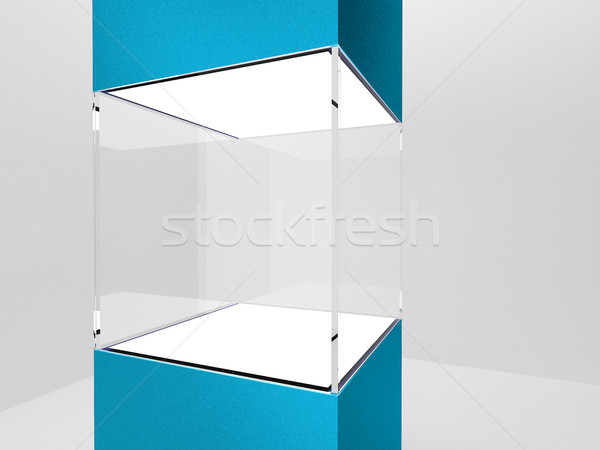Empty glass podium for exhibit Stock photo © Victoria_Andreas