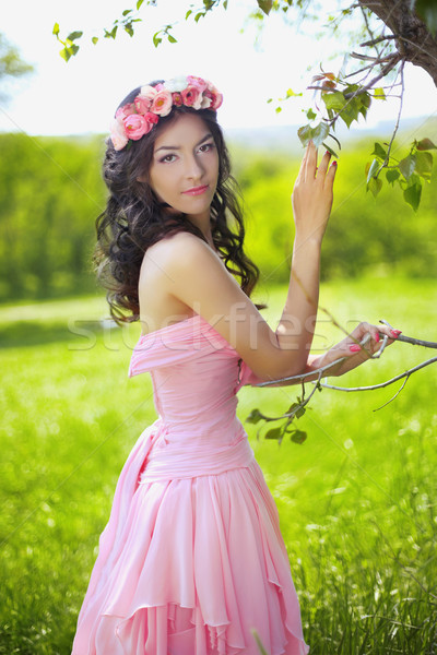 Beauty Romantic Girl Outdoors. Beautiful Teenage Model girl with Stock photo © Victoria_Andreas