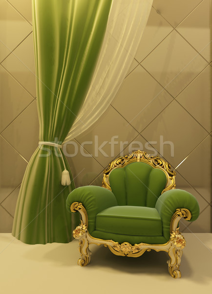 Antieke fauteuil luxueus interieur kunst kamer Stockfoto © Victoria_Andreas