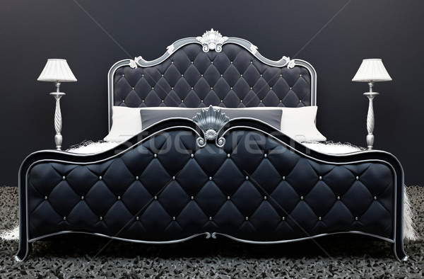 Foto stock: Lujoso · cama · moderna · dormitorio · interior · diseno