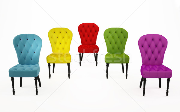 The coloured chairs, luxurious armchairs over white background Stock photo © Victoria_Andreas
