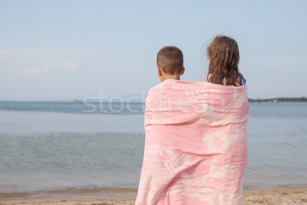 Stock photo: Kids Back Sea Lake Ocean