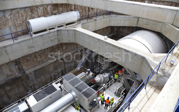 Underground tunnel drilling machine huge Stock photo © vilevi
