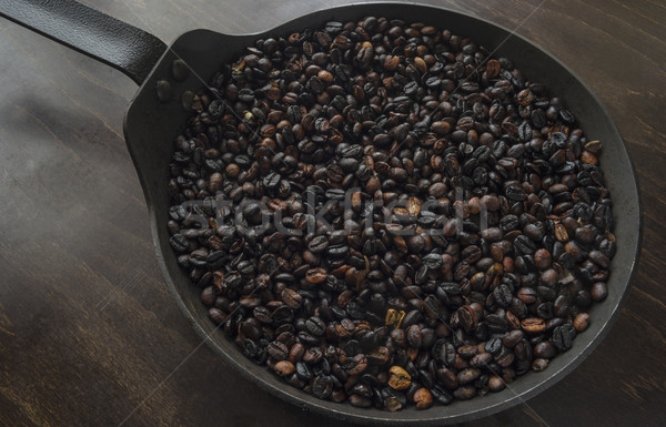 Stock photo: Pan Coffee Fresh Beans