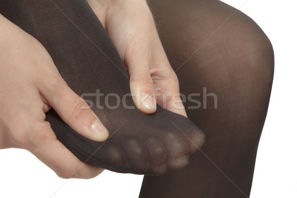 Zehen Schmerzen Strumpfhosen weiblichen Fuß Stock foto © vilevi
