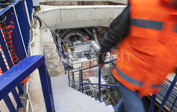 Podziemnych budowy kopalni wiercenie metra tunelu Zdjęcia stock © vilevi