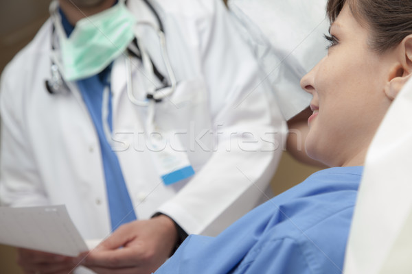 Smiling Patient Female Diagnosis Hospital Stock photo © vilevi