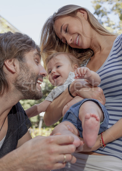 幸せ 小さな 家族 美しい カップル かわいい ストックフォト © vilevi
