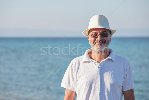 Ancianos hombre mar retrato tranquilo verano Foto stock © vilevi