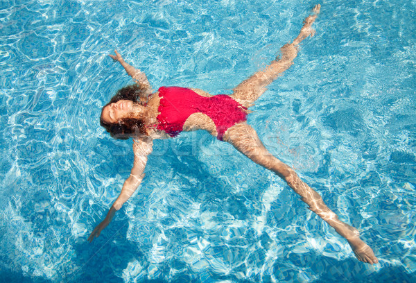 Foto stock: Verão · piscina · água · mulher · estrela · belo