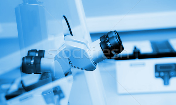 Stock photo: binocular microscope lab clinical
