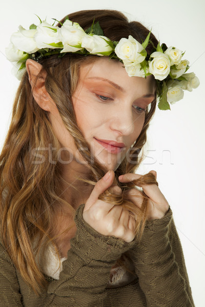 Elf woman beautiful dreamy ear Stock photo © vilevi