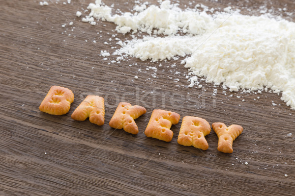 Word BAKERY Alphabet Biscuits on wood table Stock photo © vinnstock