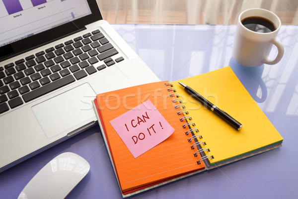 Message note on paper with word I CAN DO IT ! Stock photo © vinnstock