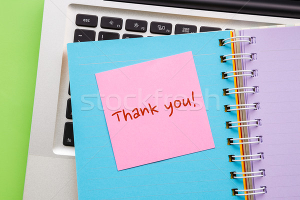 Notepad with word ' Thank You ' on paper book  Stock photo © vinnstock