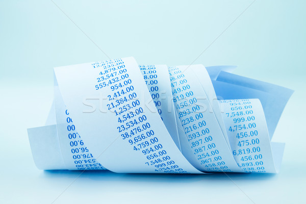 Billing papieru niebieski rachunkowości toczyć Zdjęcia stock © vinnstock