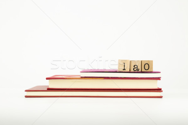 lao language word on wood stamps and books Stock photo © vinnstock