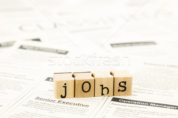 jobs wording stack on newspaper ads Stock photo © vinnstock