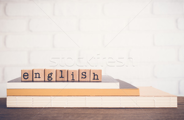 Stock photo: The word English and copy space background.