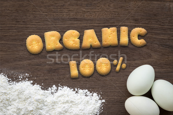 [[stock_photo]]: Alphabet · cookies · mot · organique · cuisson · table