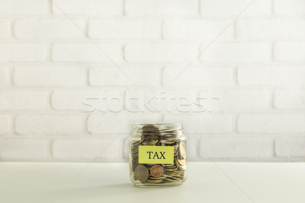 Adóügy társasági jólét citromsárga adó címke Stock fotó © vinnstock