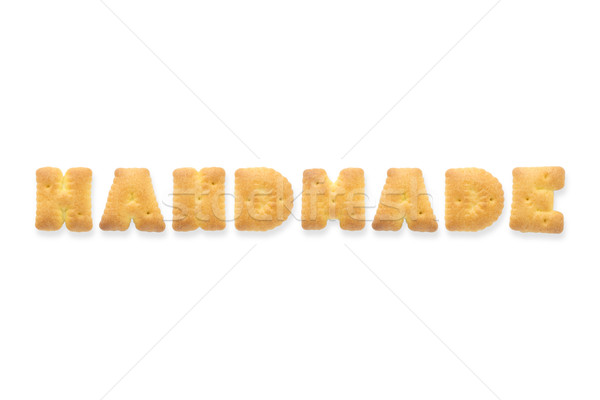 Brief woord handgemaakt alfabet biscuit collage Stockfoto © vinnstock