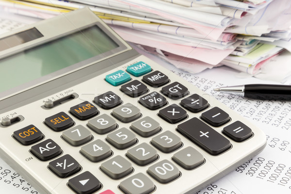 Könyvelés pénzügy közelkép számológép pénzügyi összefoglalás Stock fotó © vinnstock