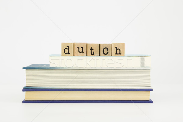 dutch language word on wood stamps and books Stock photo © vinnstock