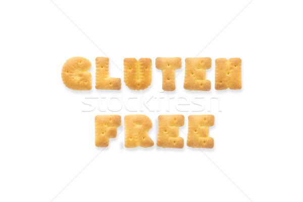 Brief woord glutenvrij alfabet cookie biscuits Stockfoto © vinnstock