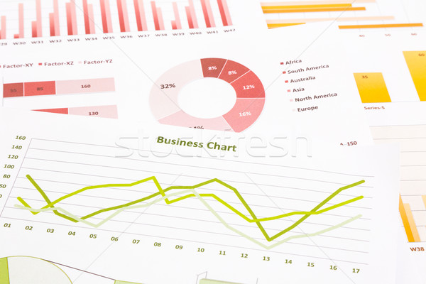 business charts, data analysis, marketing research, global econo Stock photo © vinnstock