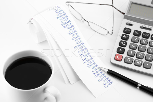 Rechnungslegung Business Zusammenfassung Papier Rollen Büro Stock foto © vinnstock