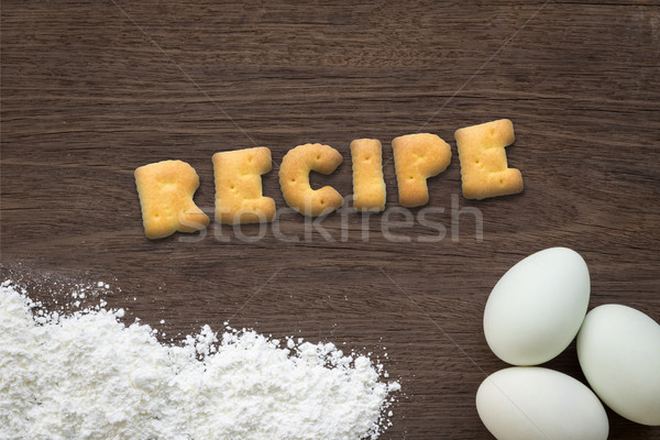 Alphabet Cookies Wort Rezept Kochen Tabelle Stock foto © vinnstock