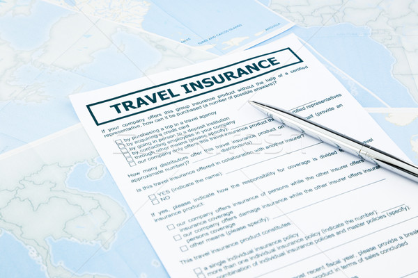 travel insurance form on world map Stock photo © vinnstock