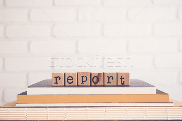 言葉 レポート 空白 アルファベット 木製 ゴム ストックフォト © vinnstock