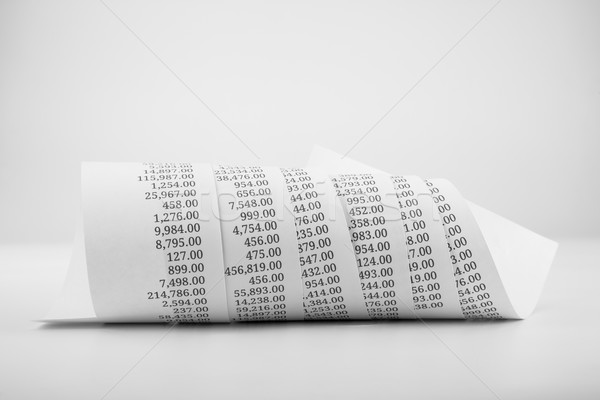 Schwarz weiß gedruckt Papier rollen Rechnungslegung Stock foto © vinnstock