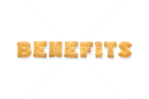 Carta palavra benefícios alfabeto biscoito colagem Foto stock © vinnstock
