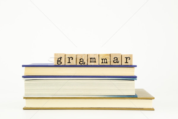 grammar word on wood stamps and books Stock photo © vinnstock
