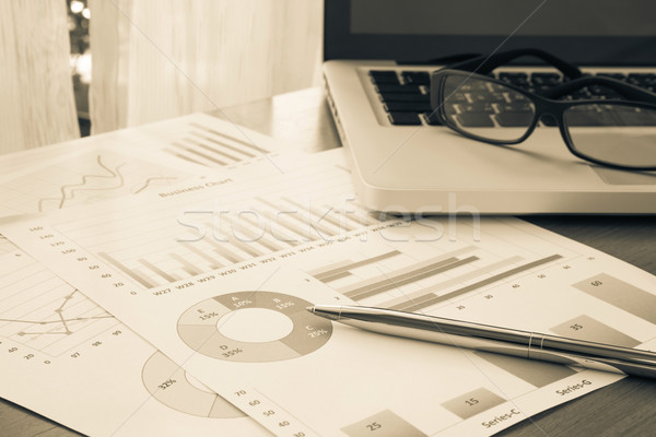 Költségvetés tervez pénzügyi vezetőség összefoglalás jelentések Stock fotó © vinnstock
