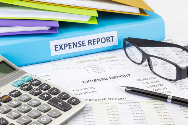 üzlet költség jelentés pénzügyi iratok számológép Stock fotó © vinnstock