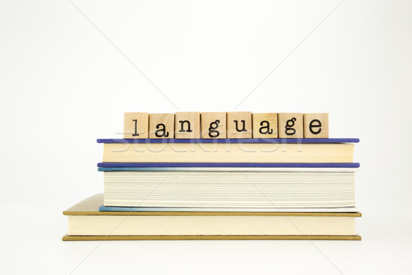 language word on wood stamps and books Stock photo © vinnstock