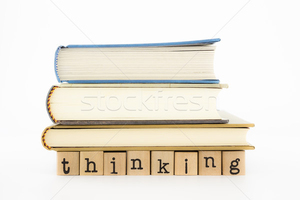 thinking wording and books Stock photo © vinnstock
