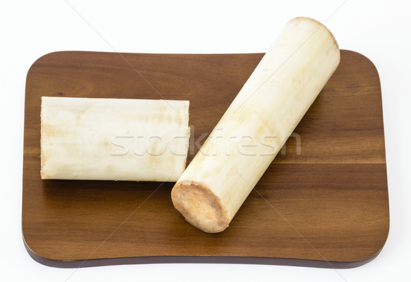 Stock foto: Bananen · Stengel · Stücke · Schneidebrett · indian · Gemüse