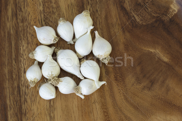Aglio perla legno vassoio alimentare Foto d'archivio © vinodpillai