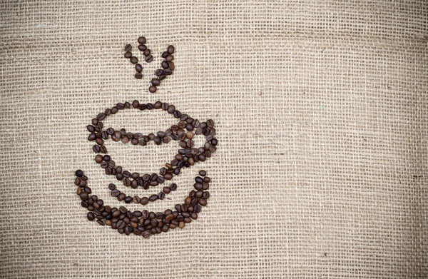 Tazza di caffè fuori chicchi di caffè vapore texture design Foto d'archivio © viperfzk