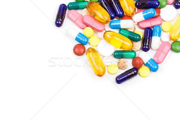 Cor pílulas cápsulas fechar tiro Foto stock © viperfzk