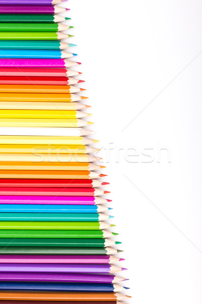 Colore matite bianco copia spazio Rainbow Foto d'archivio © viperfzk