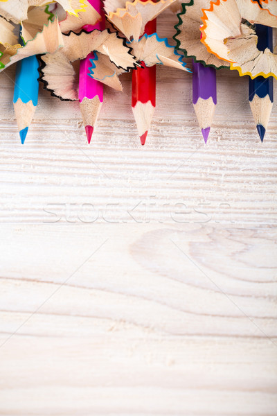Creatieve potloden potlood portret licht Stockfoto © viperfzk