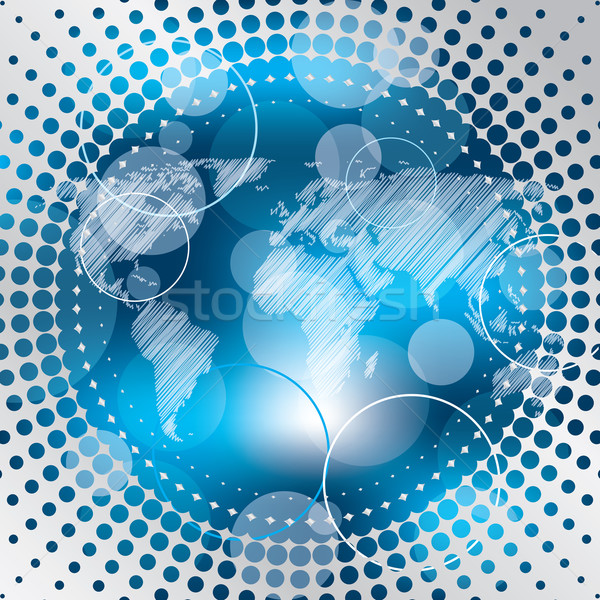 Abstract halftone background design with scribbled map Stock photo © vipervxw